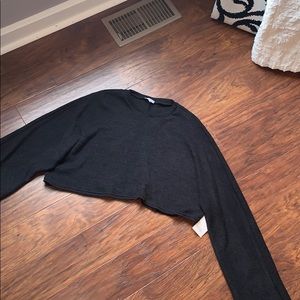 Black sweater crop top